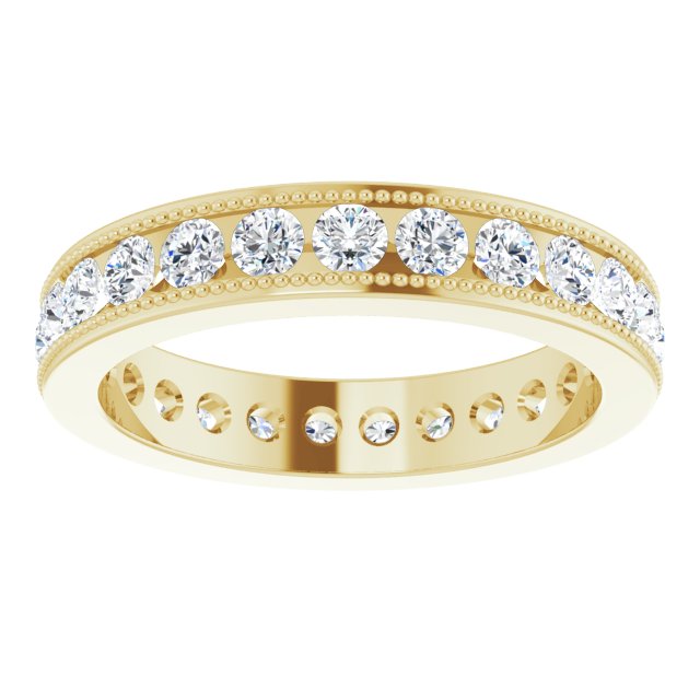 1.50 ct. Round Diamond Eternity Band Milgrain Accent Ring-VIRABYANI